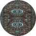 Round Persian Light Blue Traditional Rug, tr2334lblu