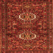 Round Machine Washable Persian Orange Traditional Area Rugs, wshtr2334org