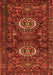 Serging Thickness of Machine Washable Persian Orange Traditional Area Rugs, wshtr2334org