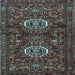 Square Machine Washable Persian Light Blue Traditional Rug, wshtr2334lblu