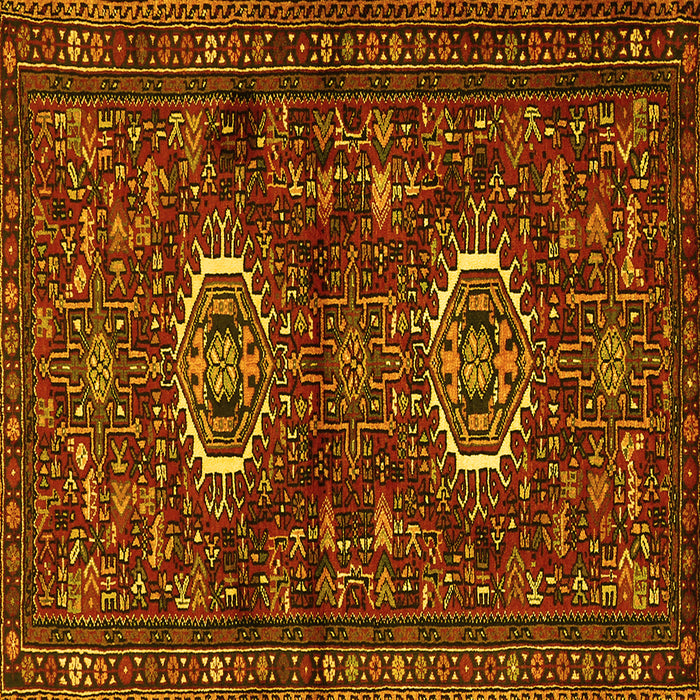 Square Machine Washable Persian Yellow Traditional Rug, wshtr2334yw