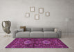 Machine Washable Persian Purple Traditional Area Rugs in a Living Room, wshtr2334pur