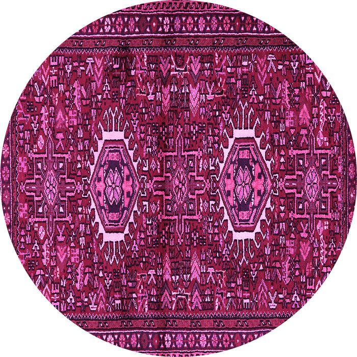 Round Persian Pink Traditional Rug, tr2334pnk