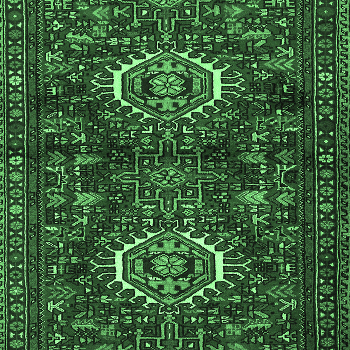 Machine Washable Persian Emerald Green Traditional Area Rugs, wshtr2334emgrn