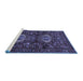 Sideview of Machine Washable Persian Blue Traditional Rug, wshtr2334blu