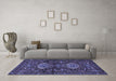 Machine Washable Persian Blue Traditional Rug in a Living Room, wshtr2334blu