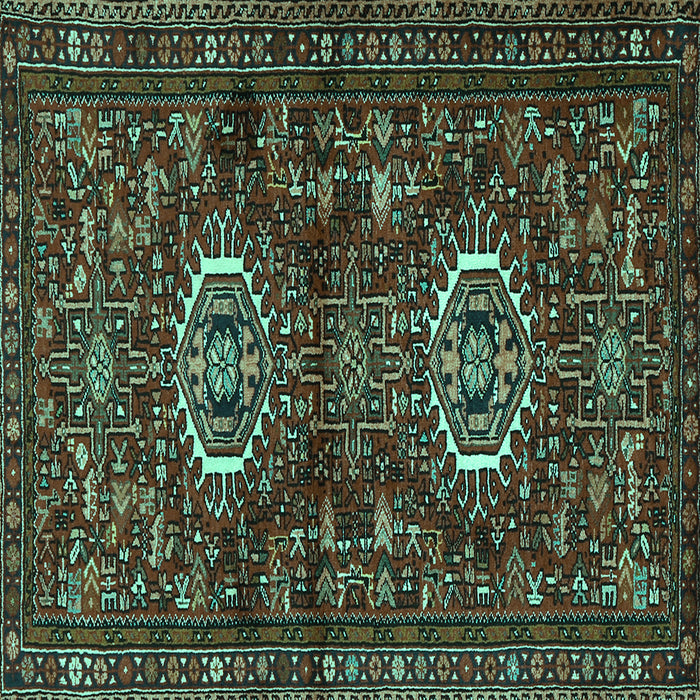 Square Persian Turquoise Traditional Rug, tr2334turq
