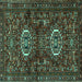 Square Persian Turquoise Traditional Rug, tr2334turq