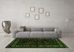 Machine Washable Persian Green Traditional Area Rugs in a Living Room,, wshtr2335grn