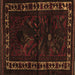 Square Persian Brown Traditional Rug, tr2335brn