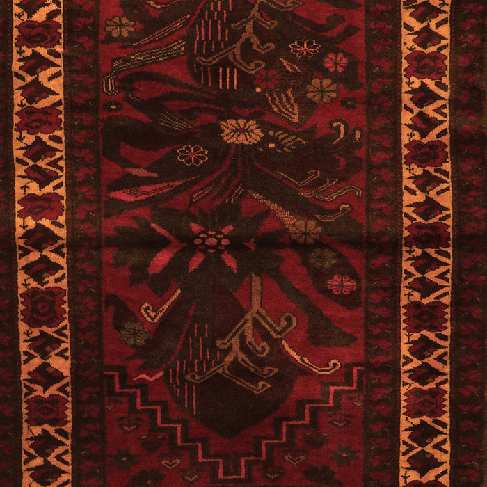 Serging Thickness of Machine Washable Persian Orange Traditional Area Rugs, wshtr2335org