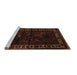 Sideview of Machine Washable Persian Brown Traditional Rug, wshtr2335brn