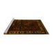 Sideview of Machine Washable Persian Yellow Traditional Rug, wshtr2335yw