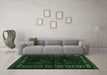 Machine Washable Persian Emerald Green Traditional Area Rugs in a Living Room,, wshtr2335emgrn