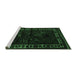 Sideview of Machine Washable Persian Emerald Green Traditional Area Rugs, wshtr2335emgrn