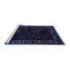 Sideview of Machine Washable Persian Blue Traditional Rug, wshtr2335blu