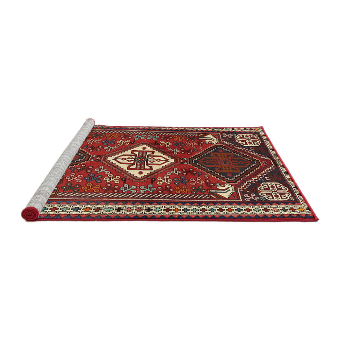 Sideview of Machine Washable Traditional Dark Almond Brown Rug, wshtr2336