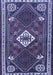 Machine Washable Persian Blue Traditional Rug, wshtr2336blu