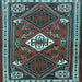 Square Machine Washable Persian Light Blue Traditional Rug, wshtr2336lblu