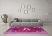 Machine Washable Persian Pink Traditional Rug in a Living Room, wshtr2336pnk