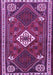 Machine Washable Persian Purple Traditional Area Rugs, wshtr2336pur