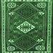 Square Machine Washable Persian Emerald Green Traditional Area Rugs, wshtr2336emgrn