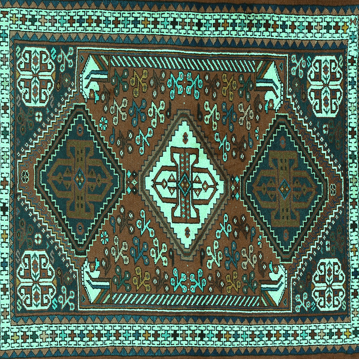 Square Persian Turquoise Traditional Rug, tr2336turq