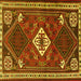 Square Persian Yellow Traditional Rug, tr2336yw