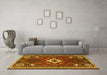 Machine Washable Persian Yellow Traditional Rug in a Living Room, wshtr2336yw