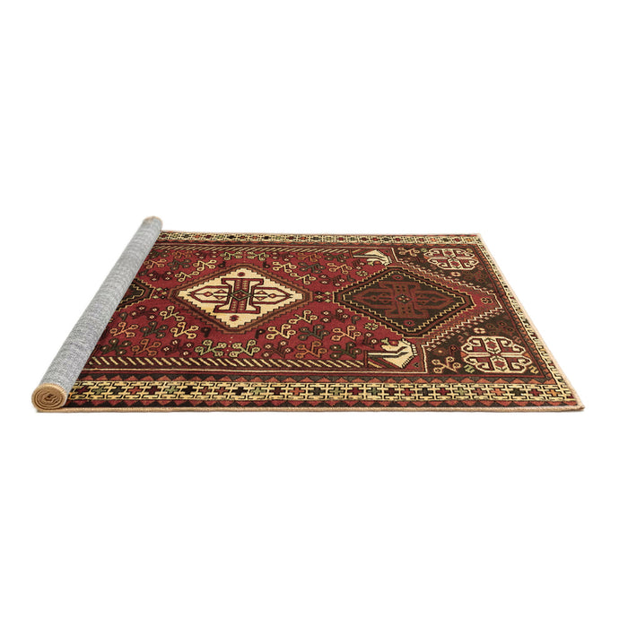 Sideview of Machine Washable Persian Brown Traditional Rug, wshtr2336brn