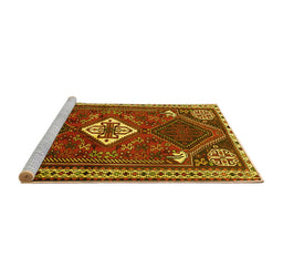Sideview of Machine Washable Persian Yellow Traditional Rug, wshtr2336yw