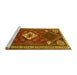 Sideview of Machine Washable Persian Yellow Traditional Rug, wshtr2336yw