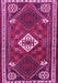 Machine Washable Persian Pink Traditional Rug, wshtr2336pnk