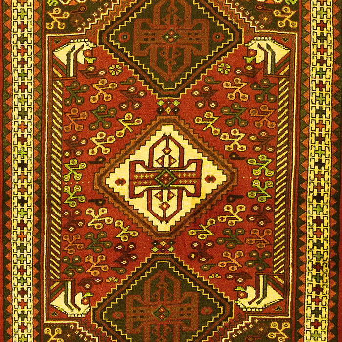 Machine Washable Persian Yellow Traditional Rug, wshtr2336yw