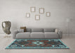 Machine Washable Persian Light Blue Traditional Rug in a Living Room, wshtr2336lblu