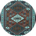 Round Persian Light Blue Traditional Rug, tr2336lblu