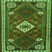 Round Machine Washable Persian Green Traditional Area Rugs, wshtr2336grn