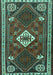 Machine Washable Persian Turquoise Traditional Area Rugs, wshtr2336turq