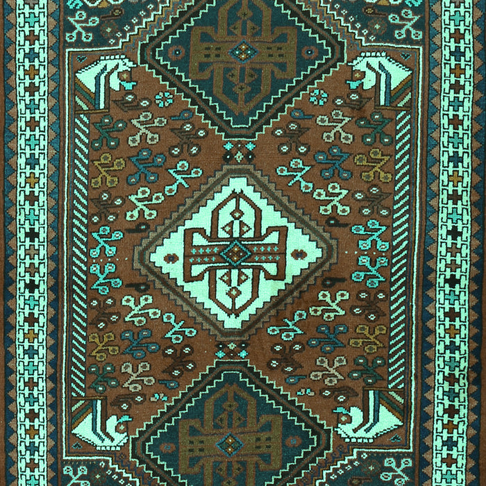 Machine Washable Persian Turquoise Traditional Area Rugs, wshtr2336turq
