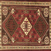 Square Machine Washable Persian Brown Traditional Rug, wshtr2336brn