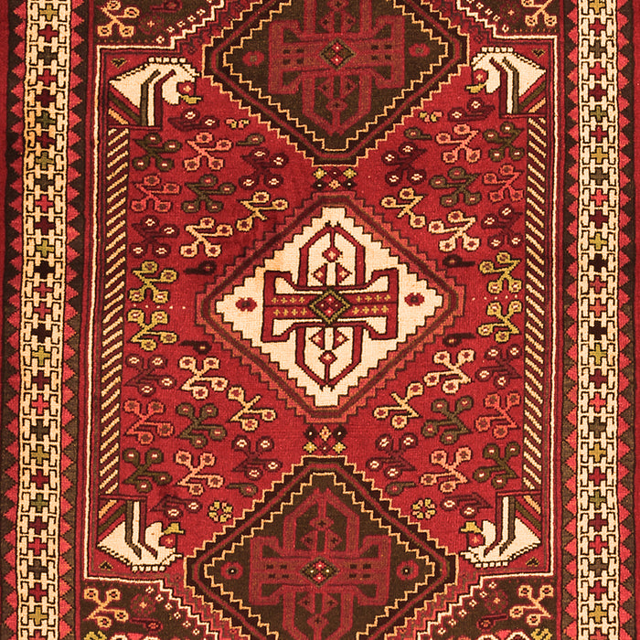 Serging Thickness of Machine Washable Persian Orange Traditional Area Rugs, wshtr2336org