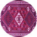 Round Persian Pink Traditional Rug, tr2336pnk