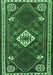 Machine Washable Persian Emerald Green Traditional Area Rugs, wshtr2336emgrn