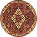 Round Persian Brown Traditional Rug, tr2337brn