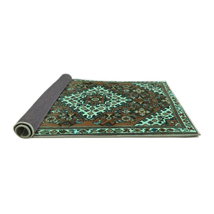 Sideview of Persian Turquoise Traditional Rug, tr2337turq
