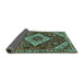 Sideview of Persian Turquoise Traditional Rug, tr2337turq