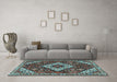 Machine Washable Persian Light Blue Traditional Rug in a Living Room, wshtr2337lblu