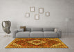 Machine Washable Persian Yellow Traditional Rug in a Living Room, wshtr2337yw