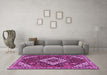 Machine Washable Persian Purple Traditional Area Rugs in a Living Room, wshtr2337pur