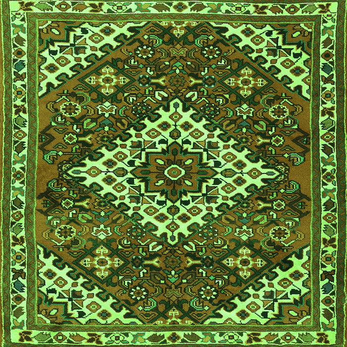 Serging Thickness of Persian Green Traditional Rug, tr2337grn
